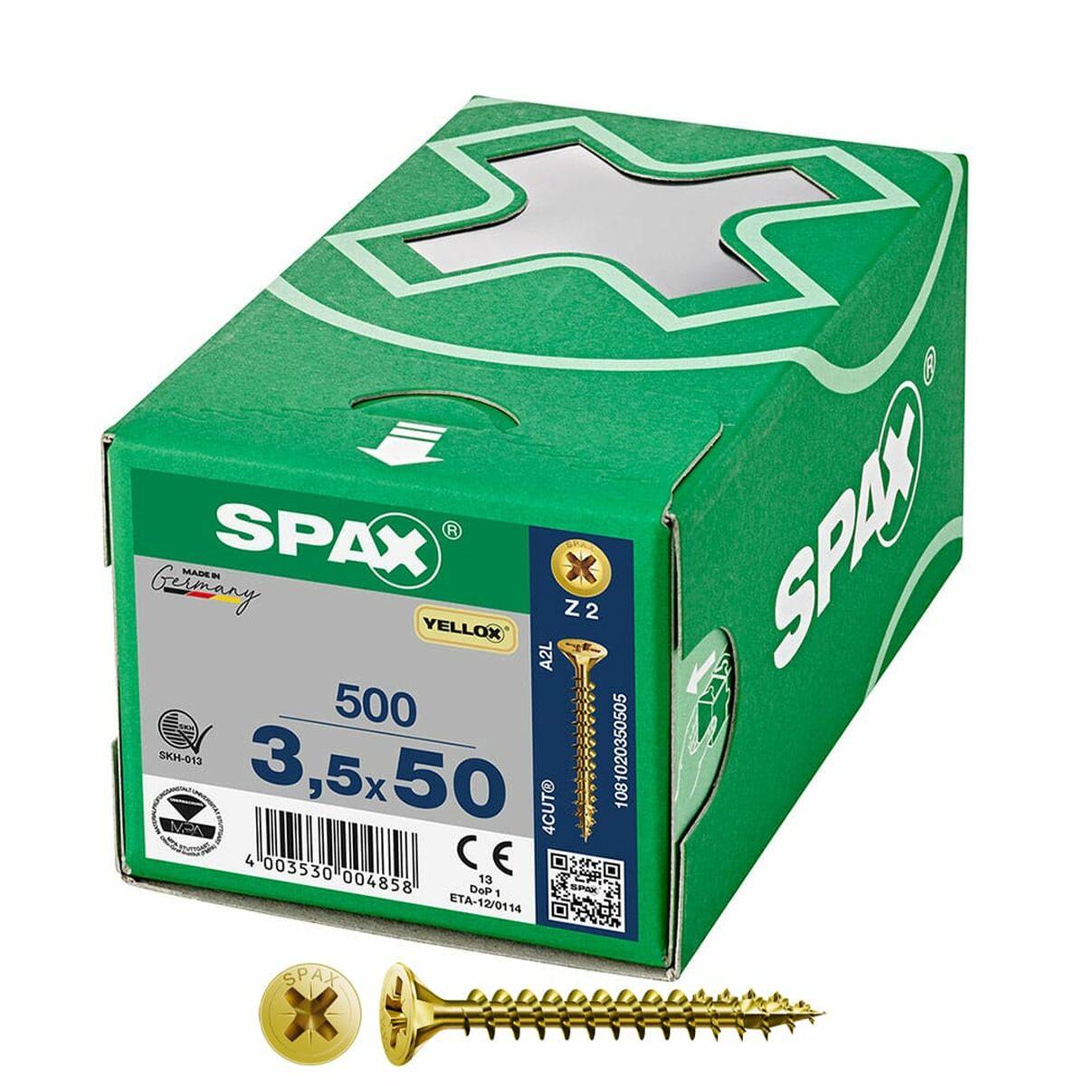 SPAX Yellox Z2 skruer - fladt hoved 3,5 × 50 mm (500 stk.)