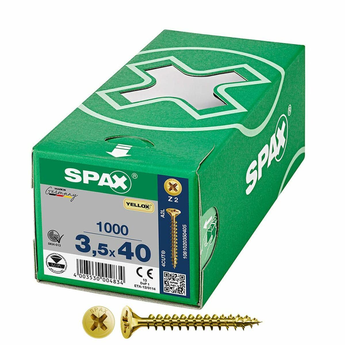 SPAX Yellox Z2 skruer - fladt hoved 3,5 × 40 mm (1000 stk.)