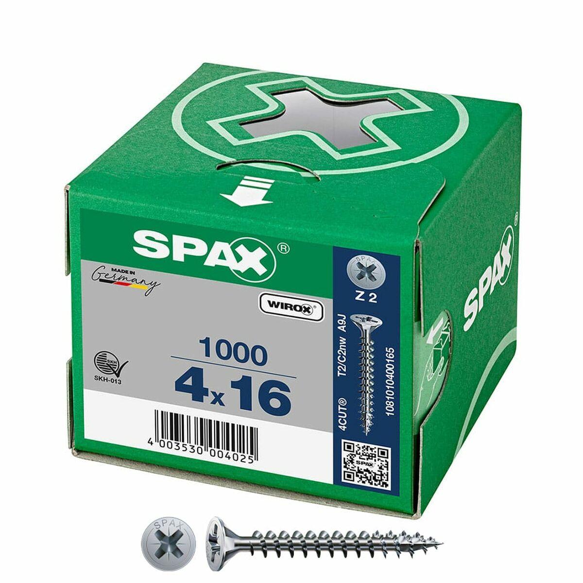 SPAX Wirox træskrue Z2, fladt hoved 4,0 × 16 mm - 1000 stk.