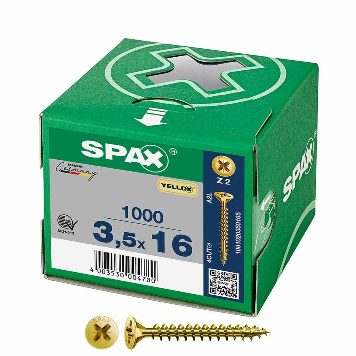 SPAX Yellox Z2 skrue - fladt hoved 3,5 × 16 mm, 1000 stk.