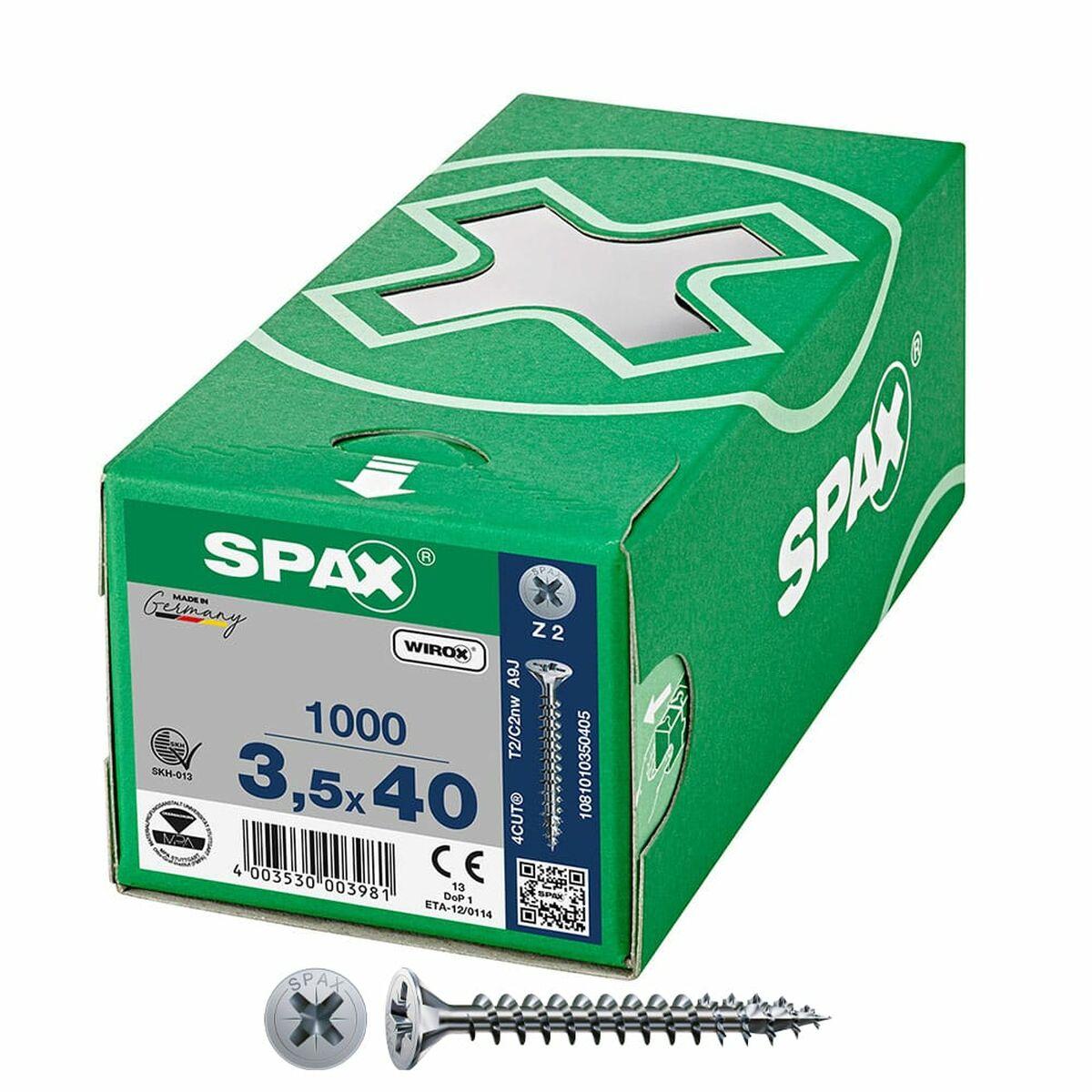 SPAX Wirox Z2 skruer - fladt hoved 3,5 × 40 mm (1000 stk.)
