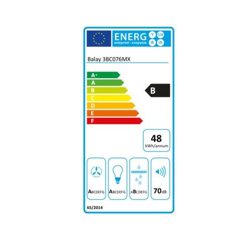 Konventions-emhætte Balay 3BC076MX 75 cm 590 m3/h 70 dB 220W Stål