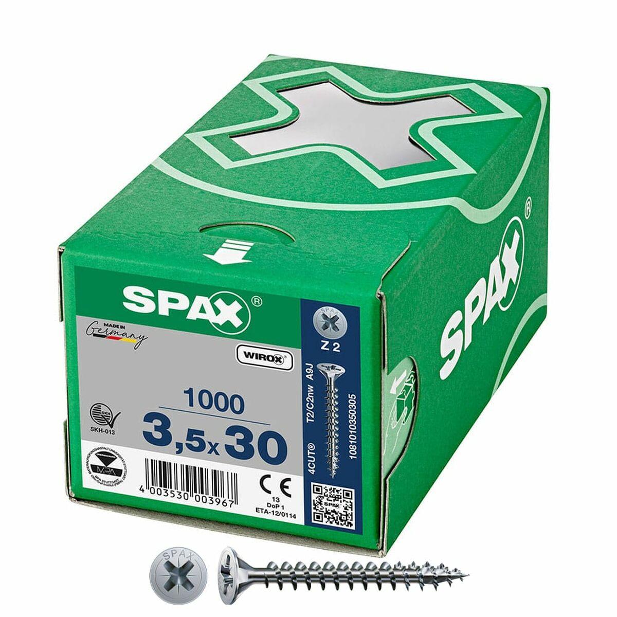 SPAX Wirox Z2 skruer - fladt hoved 3,5 × 30 mm, 1000 stk.
