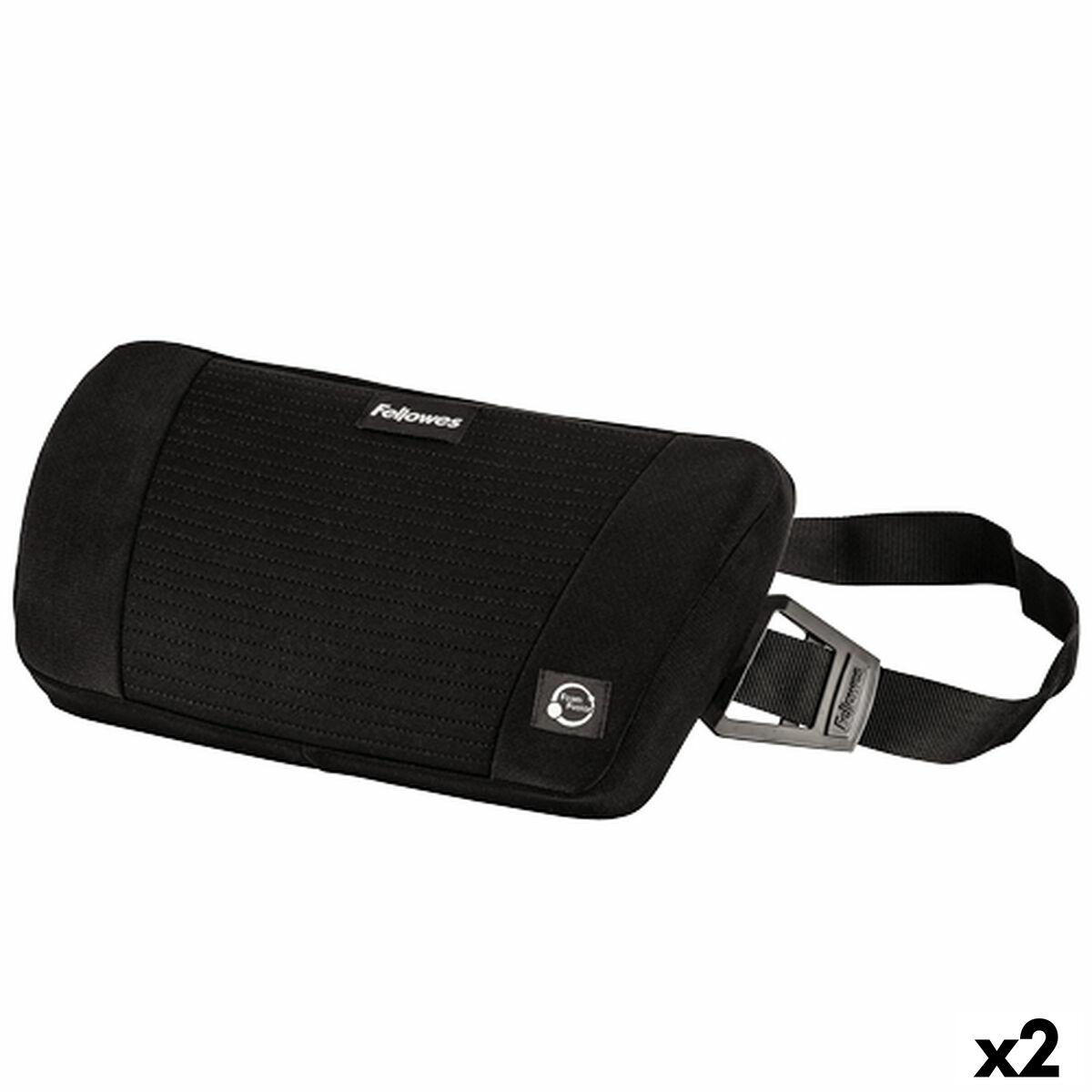 Fellowes Foam Plus Touch lændestøtte, sort - 35,5 × 9 × 19,5 cm (2 stk.)