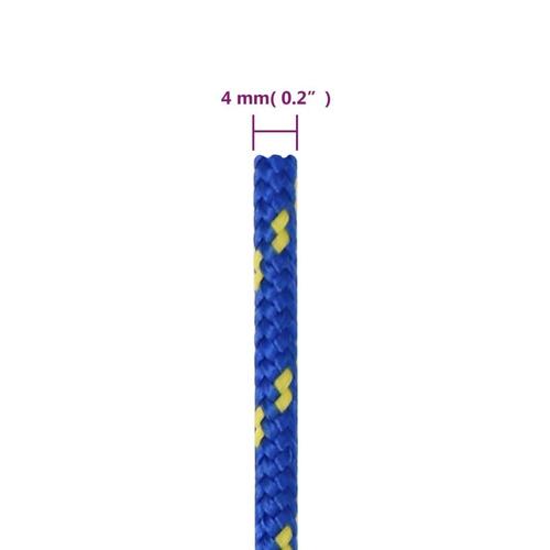 Tovværk til båd 4 mm 50 m polypropylen blå