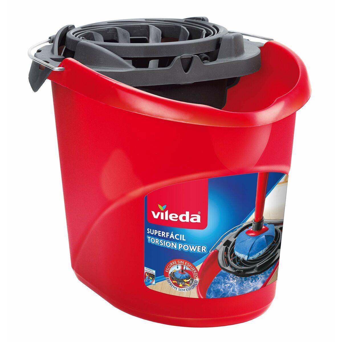Vileda Torsion Power gulvspand med dræner - rød, 10 l polypropylen