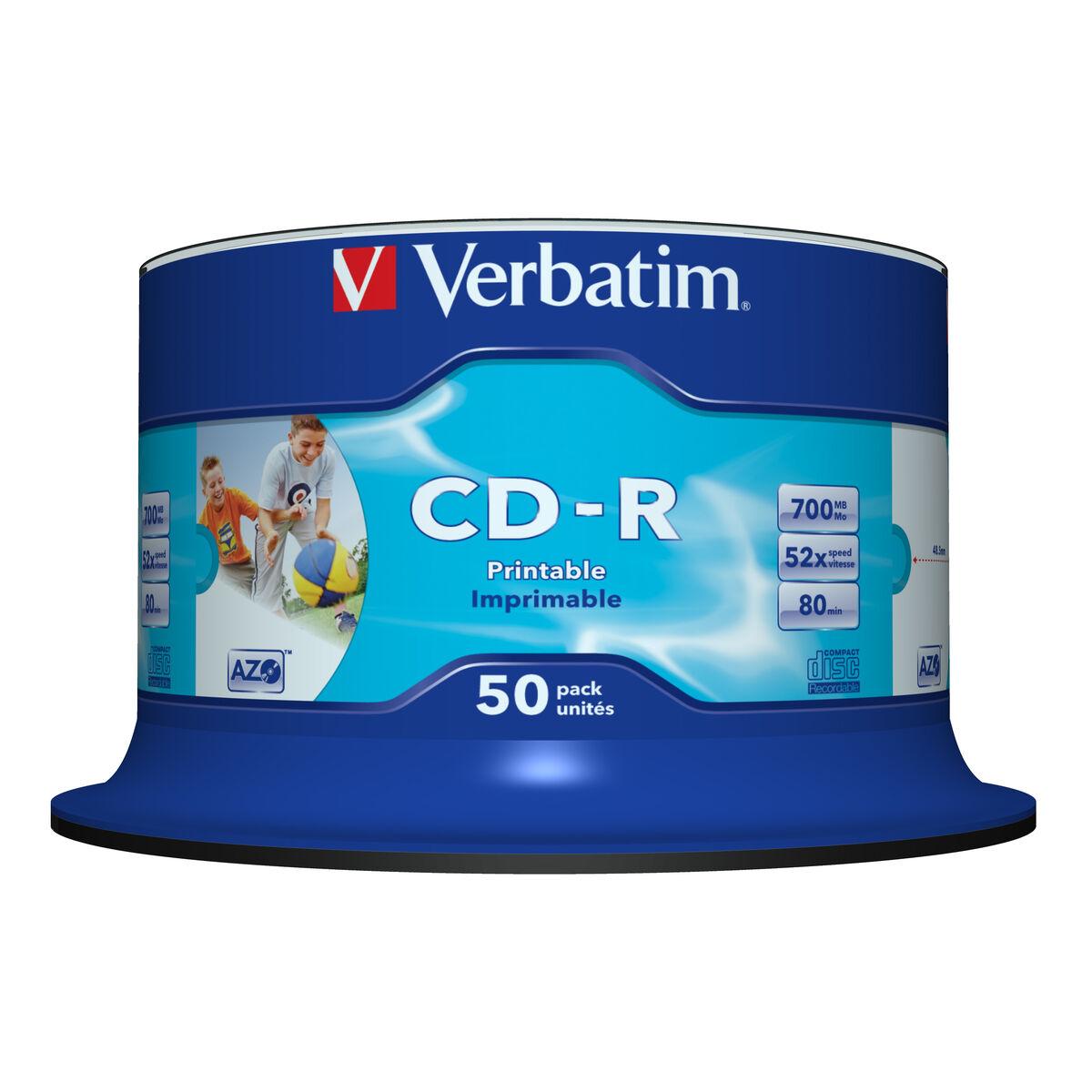 Verbatim CD-R AZO Wide Inkjet Printable - 50 stk., 700 MB, 52x
