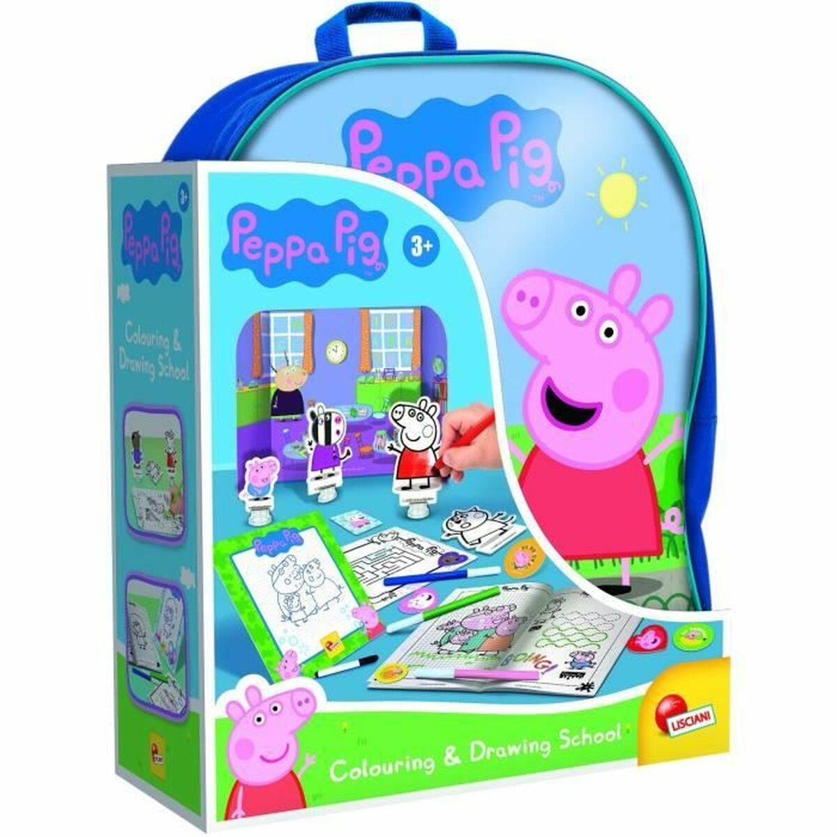 Lisciani Giochi Peppa Pig - aktivitetsrygsæk med farvelægning