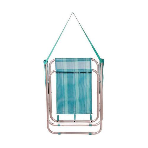 Polstrede Campingstol Colorbaby Mediterran 53 x 44 x 76 cm Turkisblå Hvid