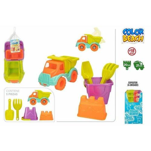 Sæt med legetøj til stranden Colorbaby Dumpervogn 21 cm 5 Dele