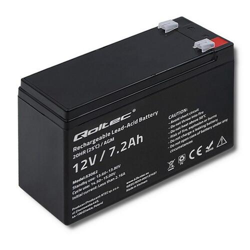 Batteri til System til Uafbrydelig Strømforsyning Qoltec 53062 7200 mAh 12 V