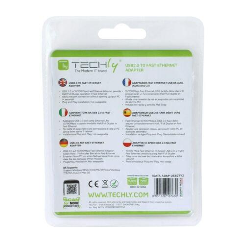 Techly USB til Ethernet adapter 15 cm (USB 2.0 til RJ45)