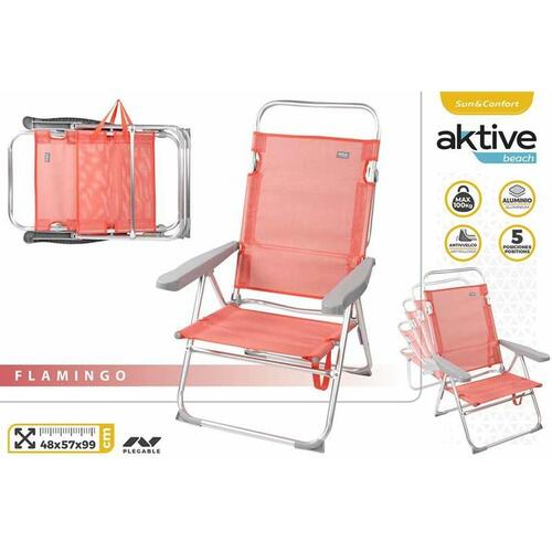 Strandstol Colorbaby Pink 48 x 57 x 99 cm Til flere positioner