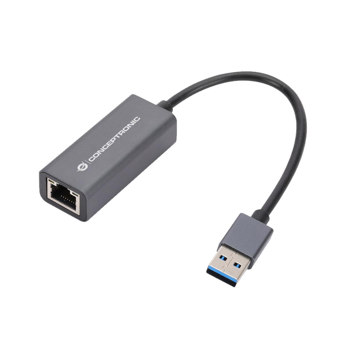 Conceptronic USB 3.0 til Gigabit Ethernet RJ45 adapter - grå