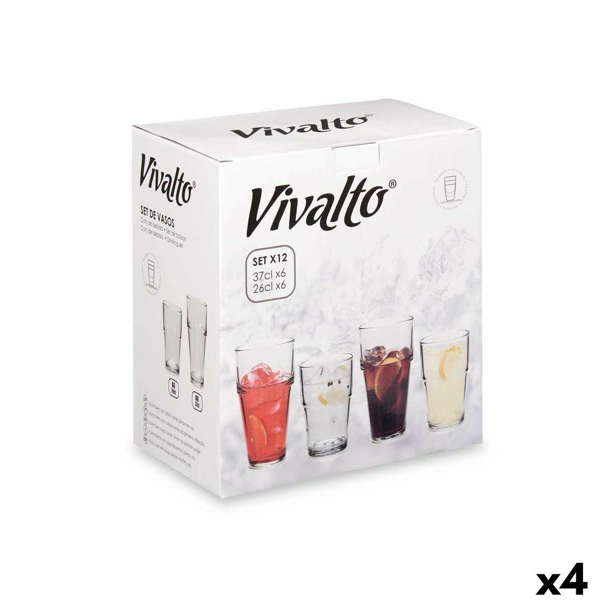 Glassæt Gennemsigtig Glas 260 ml 370 ml (4 enheder)