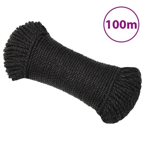 Arbejdsreb 3 mm 100 m polypropylen sort