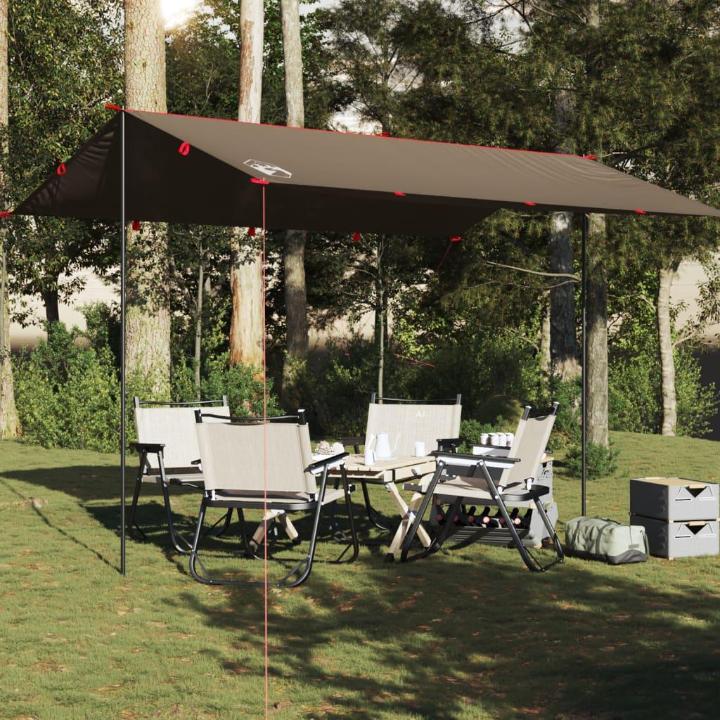 Tarp 406 × 306 cm - vandafvisende campingpresenning, brun billede