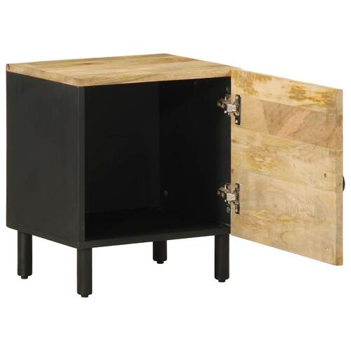 Sengebord 40x33,5x46 cm massivt ru mangotræ sort