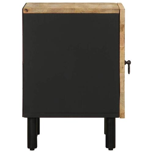 Sengebord 40x33,5x46 cm massivt ru mangotræ sort