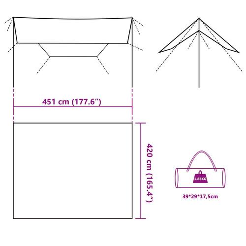 Tarp 451x420 cm vandafvisende camouflage