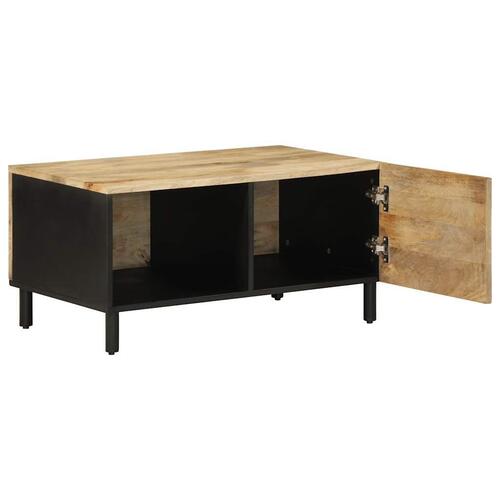 Sofabord 80x50x40 cm massivt ru mangotræ sort