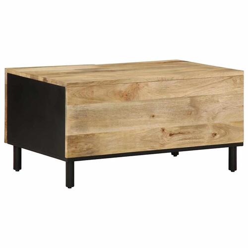Sofabord 80x50x40 cm massivt ru mangotræ sort