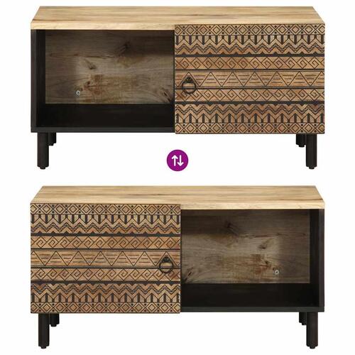 Sofabord 80x50x40 cm massivt ru mangotræ sort