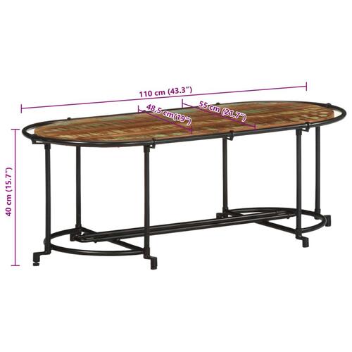 Sofabord 811x55x40 cm massivt genbrugstræ