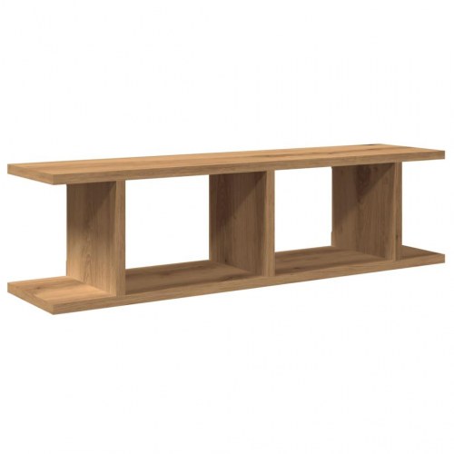 Væghylder 2 stk. - 75 × 18 × 20 cm i konstrueret træ, kunsteg