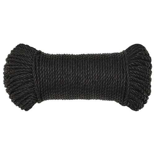 Arbejdsreb 3 mm 250 m polypropylen sort