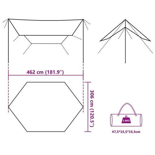 Tarp 462x306x211 cm vandafvisende camouflage