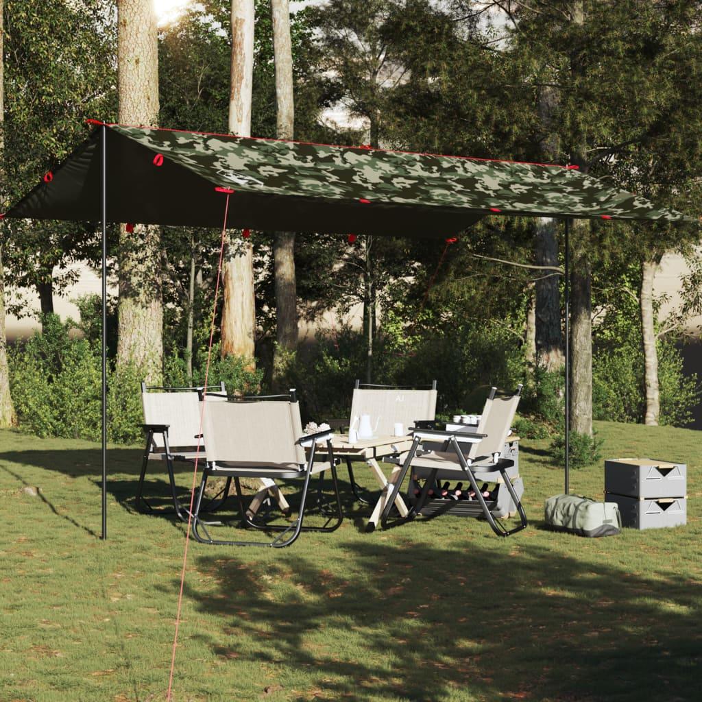 Tarp 506 × 306 cm - vandafvisende camouflage campingpresenning billede