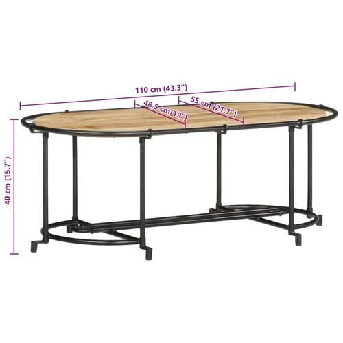 Sofabord 110x55x40 cm massivt ru mangotræ