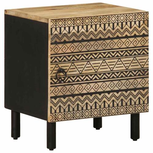 Sengeskabe 2 stk. 40x33,5x46 cm massivt ru mangotræ sort