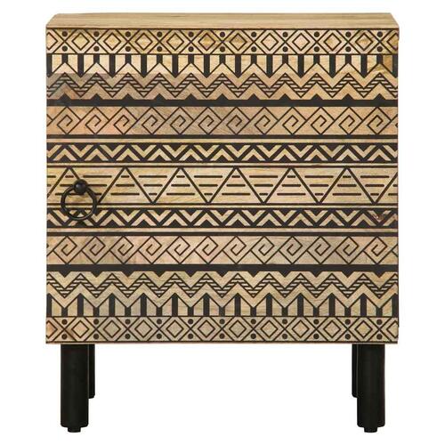 Sengeskabe 2 stk. 40x33,5x46 cm massivt ru mangotræ sort