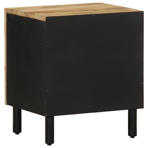 Sengeskabe 2 stk. 40x33,5x46 cm massivt ru mangotræ sort