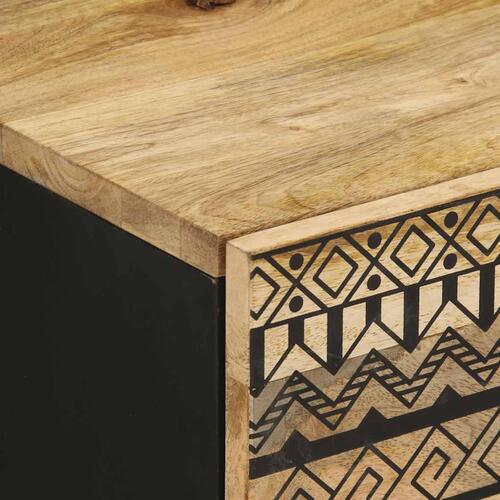 Sengeskabe 2 stk. 40x33,5x46 cm massivt ru mangotræ sort
