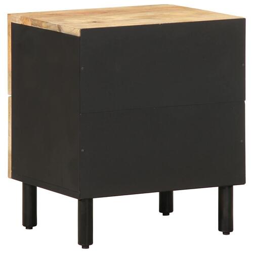 Sengeskabe 2 stk. 40x33,5x46 cm massivt ru mangotræ sort