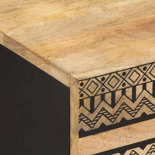 Sengeskabe 2 stk. 40x33,5x46 cm massivt ru mangotræ sort