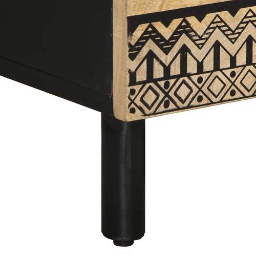 Sengeskabe 2 stk. 40x33,5x46 cm massivt ru mangotræ sort
