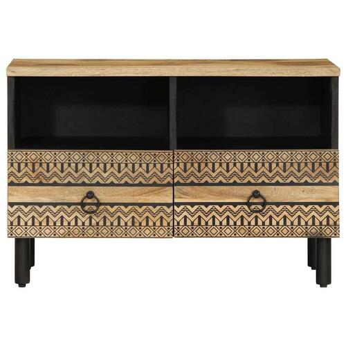 Tv-bord 70x33,5x46 cm massivt ru mangotræ sort