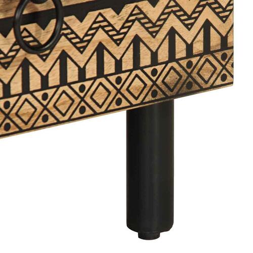 Tv-bord 70x33,5x46 cm massivt ru mangotræ sort