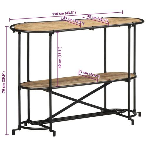 Konsolbord 110x42x76 cm massivt ru mangotræ