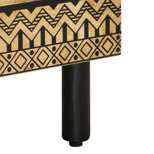 Sengeborde 2 stk. 40x33x46 cm massivt ru mangotræ sort