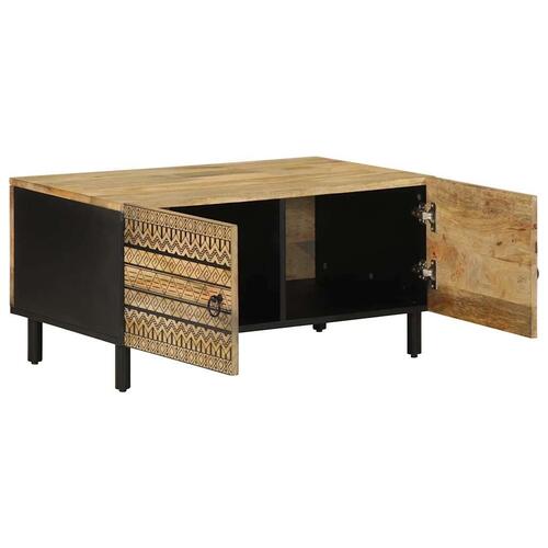 Sofabord 80x50x40 cm massivt ru mangotræ sort
