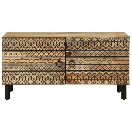 Sofabord 80x50x40 cm massivt ru mangotræ sort