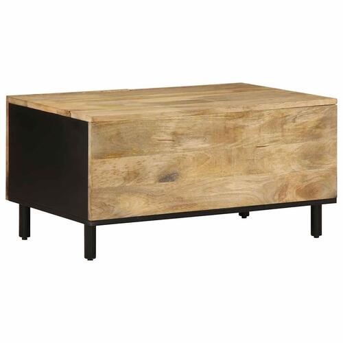 Sofabord 80x50x40 cm massivt ru mangotræ sort