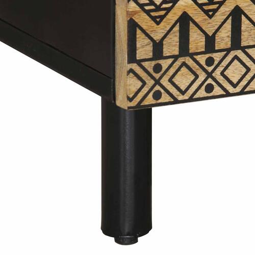Sofabord 80x50x40 cm massivt ru mangotræ sort