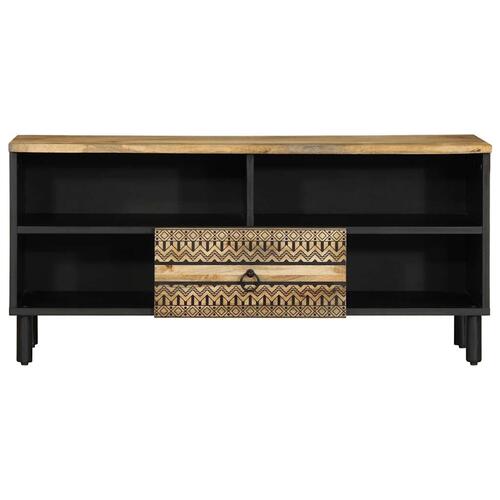 Tv-bord 100x33,5x46 cm massivt ru mangotræ sort