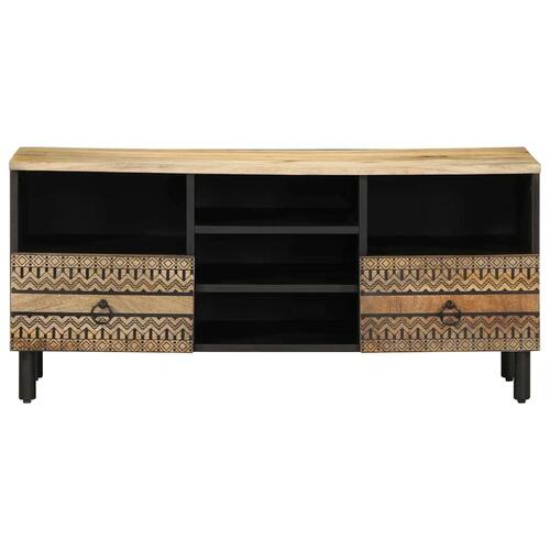 Tv-bord 100x33,5x46 cm massivt ru mangotræ sort